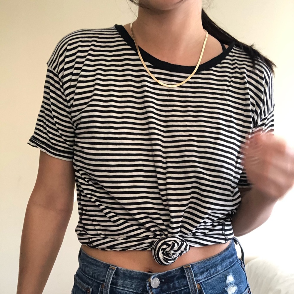 Madewell B/W Striped shirt